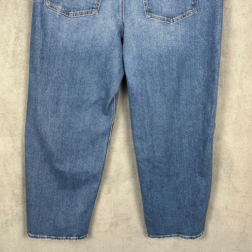 American Eagle Jeans Womens 14 Short Blue Super High Rise Baggy Straight - Picture 5 of 13